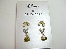 DISNEY BAUBLEBAR MICKEY MOUSE RAINBOW & POT OF GOLD EARRINGS  NEW 4 PC SET picture