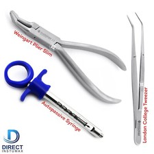 3Pcs-Professional Dental Surgical Tools Weingart Plier Slim Auto Passive Syringe picture