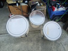 Slingerland 12,14,16,  Cut-A-Way Trio Tom Drums Chrome-Wood Vintage 70s, USA picture