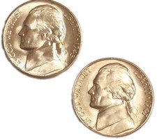 1945 S Silver + 1947 S US Jefferson Nickel 2 Pc Gem BU Set Free Post Tracking  picture