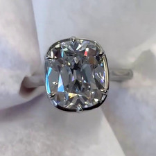 4.00Ctw Old Mine Cushion Cut Moissanite Engagement Ring in Solid 950 Platinum picture