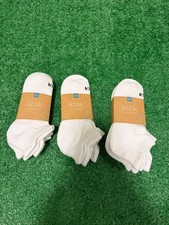 Brand New Kizik White 3 Pack Ankle Socks Unisex Adults Size Medium Lot of 3 picture