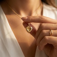 Heart Urn Necklace for Ashes Gold Cremation Locket Pendant Keepsake Memorial US picture