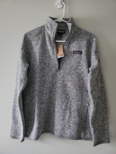 NWT Patagonia Better Sweater 1/4 Zip Birch White Fleece Pullover Women’s M picture