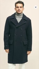 Brooks Brothers Double Faced Wool Top Coat Navy XL NWT 100% Wool $1298 picture