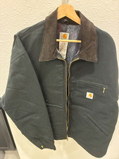 Vintage Carhartt J01 BLK Detroit Jacket Blanket Lined Made in USA Size 52 Reg 07 picture