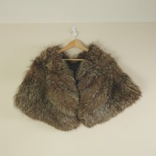 Vintage Raccoon Fur Cape Stole Sarian New York Real Fur Shoulder Wrap AS IS Tear picture