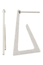 Nordstrom Melrose and Market Flat Cutout Triangle Earrings Antqiue Silver NWT 45 picture