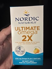 60 SOFT GELS NORDIC NATURALS ULTIMATE OMEGA 2X LEMON EXP 06/28 picture