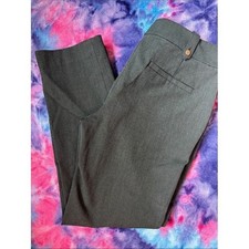 LOFT Tailored Dark Gray Dress Ankle Pants Button Tabs Womens Size M picture