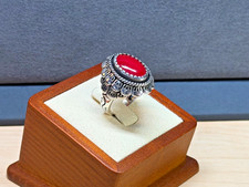 CAROLYN POLLACK - AMERICAN WEST Sterling Silver Oval Red Jasper Womens Ring Sz 7 picture
