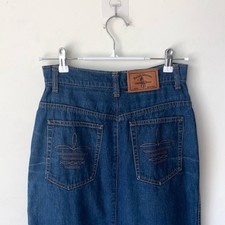 Vintage Ralph Lauren Western Wear Denim Skirt Sz 8 Embroidered Knee Length MiUSA picture