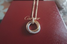 AuthenticCarterTrinity.Diamond Necklace size 17