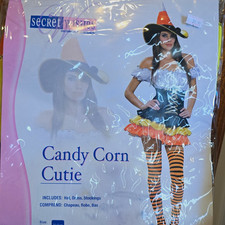 Secret Wishes Candy Corn Cutie Womens Costume Complete Outfit w/ Hat Size M picture