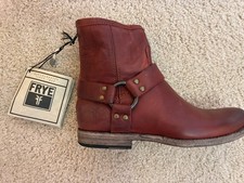 NIB Frye Phillip Ankle Boots Sz 6 Burnt Red picture