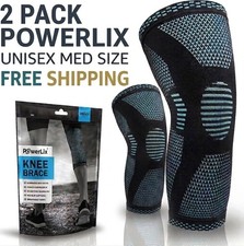 POWERLIX KNEE COMPRESSION SLEEVE- UNISEX- SUPPORT WORKOUT, ANY SPORTS –MED SIZE picture