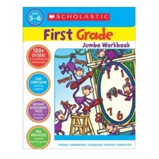 Scholastic First Grade Jumbo Workbook Ages 5-6 - Paperback By Scholastic - GOOD picture