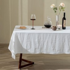 Talasily 100% Linen Tablecloth Rectangle 60x108 Stone Washed picture