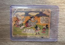 1935 Mickey Mouse Gum Card #12 What Are They Reading? It's All Foreign to Me picture
