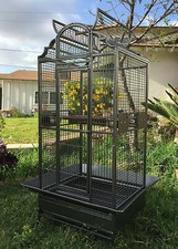 Large Stylish Open Dome Play-Top Perch Stand Parrot Macaw Cockatoo Rolling Cage picture