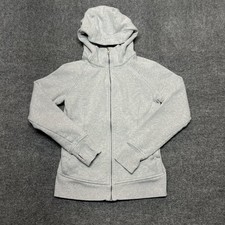 Lululemon Hoodie Womens 6 Gray Scuba Full Zip Sweatshirt Fleece Thumbholes picture