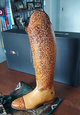 DeNiro of Italy Customized Tall Riding Boots; US 8.5-9; Embossed Shaft; Med Tall picture
