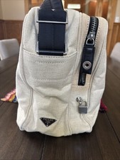 Authentic Prada Re-2000 V188 Canapa Canvas Messenger Crossbody Bag Beige Italy picture