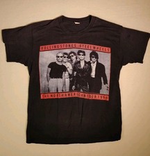  1989 Rolling Stones Steel Wheels Tour T Shirt Black L VINTAGE FADE ORIGINAL  picture
