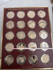 Franklin Mint History of United States Complete 200 Bronze Medal Set w/ Case picture