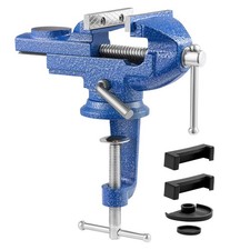 VEVOR Bench Vise 3 Inch Portable Workbench Vice Clamp 360° Swivel Base Cast Iron picture