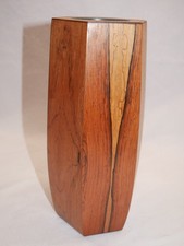 Vintage Mid Century Modern made in Denmark 6 sided Danish Teak wood Vase picture