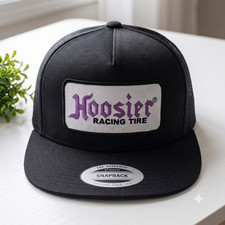 Hoosier Racing  Patch Trucker Hat Classic 6006 Snapback Black/Black picture