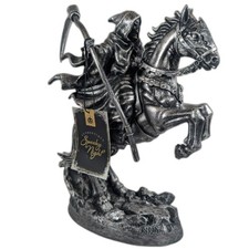Authentique Spooky Night Grim Reaper Horse Statue 12