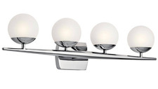 KICHLER Jasper 32.25 in. 4-Light Chrome Mid-Century Modern Bathroom picture