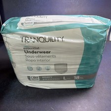 Tranquility Essential Underwear Heavy Size Large 44-54 Inches 18 Count  picture