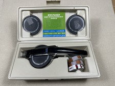 Vintage 1980s Dymo 1550 Chrome Tapewriter Kit Label Maker In Case Bundle Tested picture