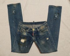 DSQUARED2 Vintage Distressed Flap Pocket Jeans | Low Rise Paint Splatter | Made picture