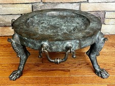 HUGE Antique 19th Century European “Grand Tour” Cast Bronze Claw Footed Brazier picture