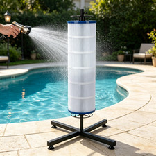 Vertical Pool Filter Cleaner Stand Tool with Nozzle for 3