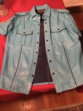 Spitfire Robyn, blue leather policeman, uniform shirt￼ picture