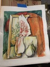 SAMUEL BAK Original HAND SIGNED Art LITHOGRAPH Surrealist HEBREW Jewish JUDAICA picture