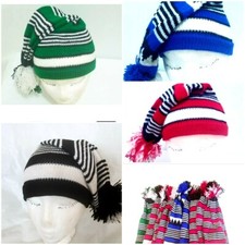Igbo Nigerian Traditional War Dance Hat Cap. Ohafia Men's Knitted Stripped Hat picture
