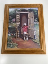 LaDonna 1997 Genuine Lithograph on Canvas Framed African American Folk Art 17x21 picture