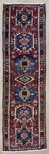 2x8 Vintage Karajeh Tribal Geometric Hand Knotted Wool Runner Rug Oriental Boho picture