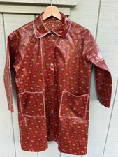 Vintage Rare 60s Vinyl Cat Rain Trench Coat  Striped Made In Japan Size M women' picture