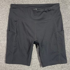 Baleaf Biker Shorts Womens Black High Waisted with Pockets Size L Athletic Yoga picture