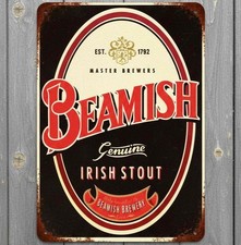 Beamish Genuine Irish Stout Beer 8 x 12 Novelty Metal Sign Made In USA picture