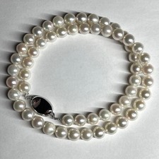 Hanadama Akoya Pearl Necklace 7.0-7.5mm Silver Clasp 43cm Excellent condition JP picture