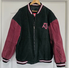 Vtg Texas A&M Aggies Leather Suede Varsity Bomber Jacket NCAA Licensed SZ XXL picture