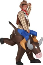 Men`s Inflatable Bucking Bronco Blow Up Costume Adult Bull Rider Rodeo Ride On picture